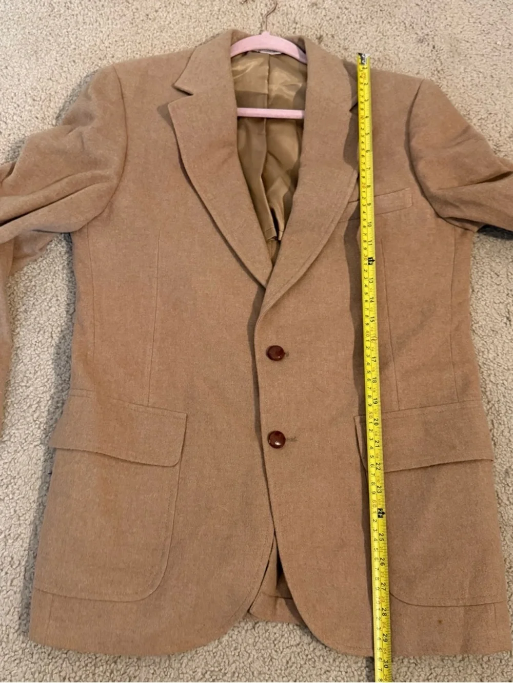 Vintage Camel Hair Blazer Mens 38R Tan Sport Coat The Hub Ltd 100% Camel Hair